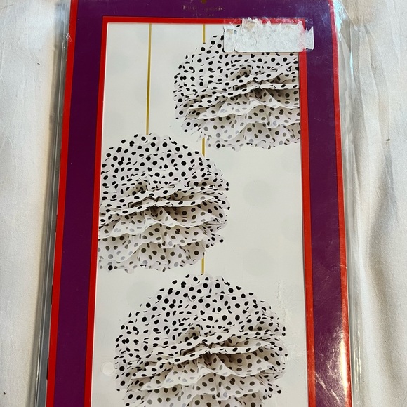 kate spade Other - Kate Spade black&white hanging pom poms